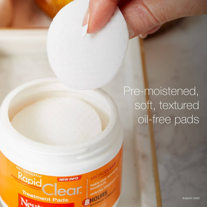 Neutrogena Rapid Clear Maximum Strength Acne Face Pads for Acne-Prone Skin - 60 ct