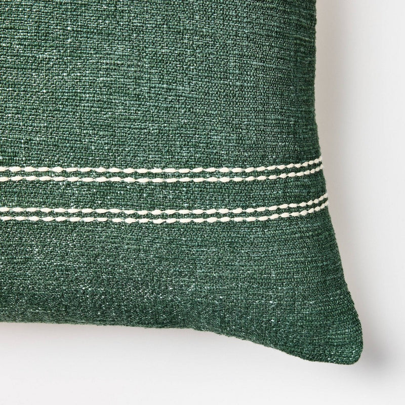 Oversized Embroidered Square Throw Pillow Sage Green/Cream - Threshold designed with Studio McGee (LOCAL PICKUP ONLY)