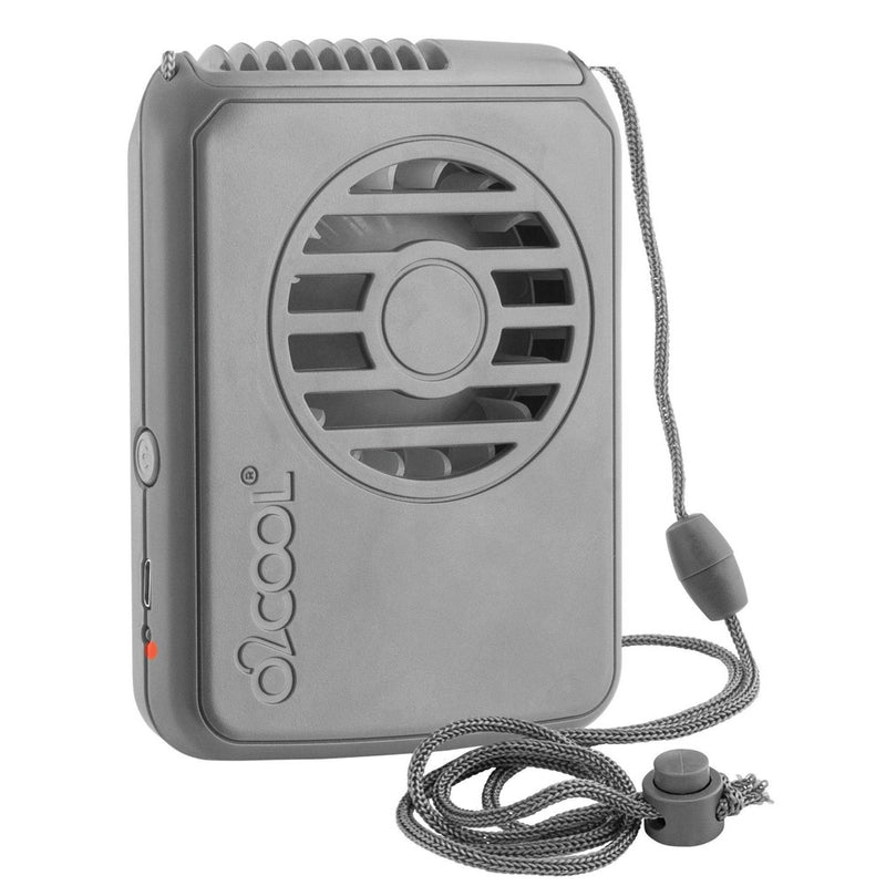 O2COOL 2pk Deluxe Necklace Fans Gray