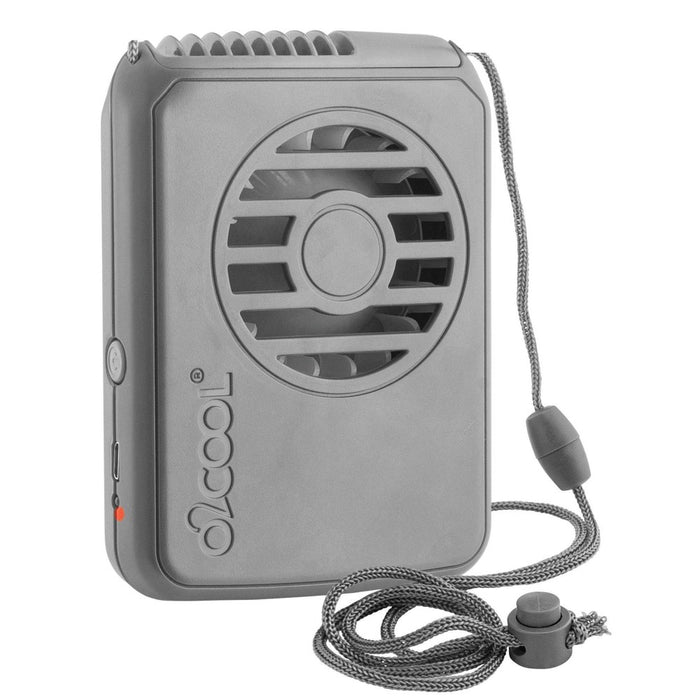 O2COOL 2pk Deluxe Necklace Fans Gray