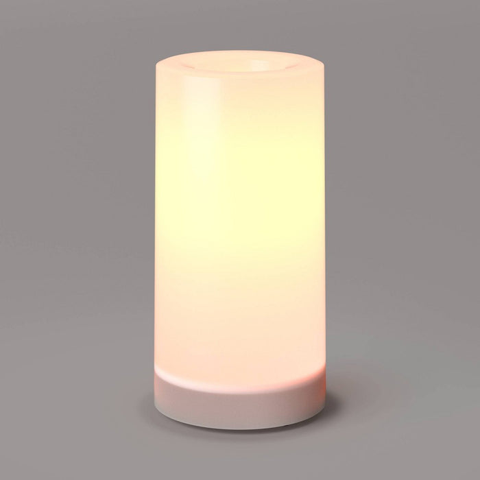 6"x3" AA Plastic LED Medium Flameless Pillar Candle with Timer White - Threshold