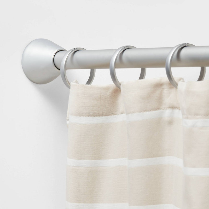 86" Tapered Finial Tension Aluminum Shower Curtain Rod - Threshold (LOCAL PICKUP ONLY)