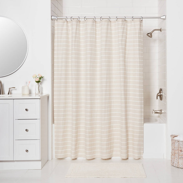 86" Tapered Finial Tension Aluminum Shower Curtain Rod - Threshold