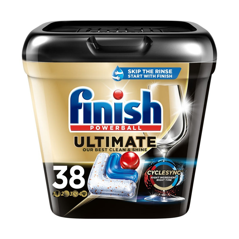 Finish Ultimate Dishwasher Detergent Tabs with CycleSync Technology - 38ct