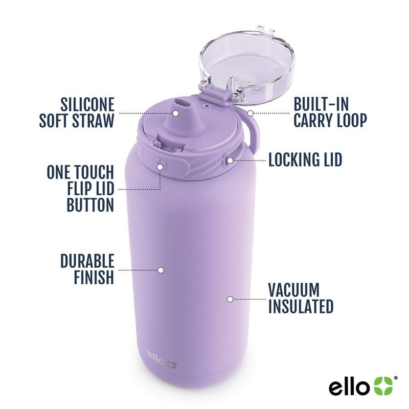 Ello Cooper 32oz Stainless Steel Water Bottle Purple