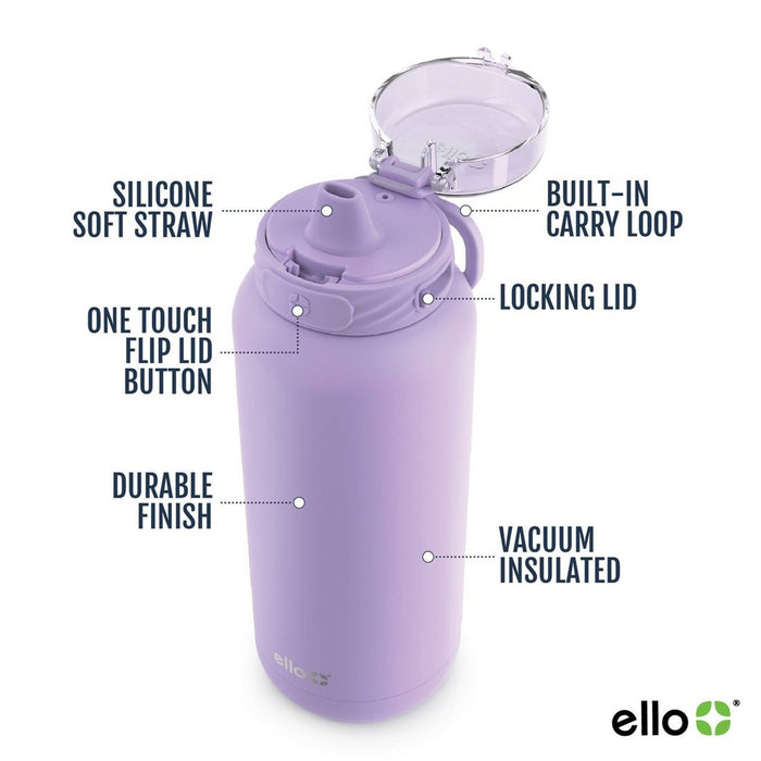 Ello Cooper 32oz Stainless Steel Water Bottle Purple