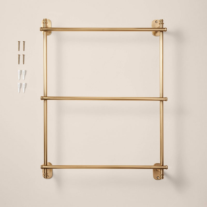 Wall-Mounted Brass Ladder Towel Rack Antique Finish - Hearth & Hand with Magnolia (LOCAL PICKUP ONLY)