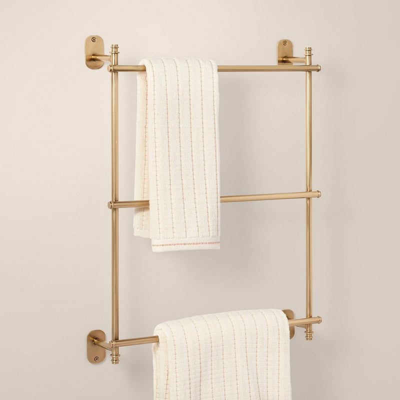 Wall-Mounted Brass Ladder Towel Rack Antique Finish - Hearth & Hand with Magnolia (LOCAL PICKUP ONLY)