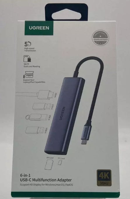 Ugreen 6-in-1 Type C to HDMI +USB 3.0*3 + SD/TF Converter