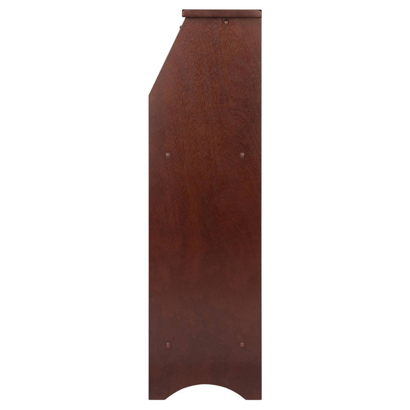 Regalia Secretary Desk Walnut - Winsome: Compact Workstation, Hutch, Storage Shelves (LOCAL PICKUP ONLY)