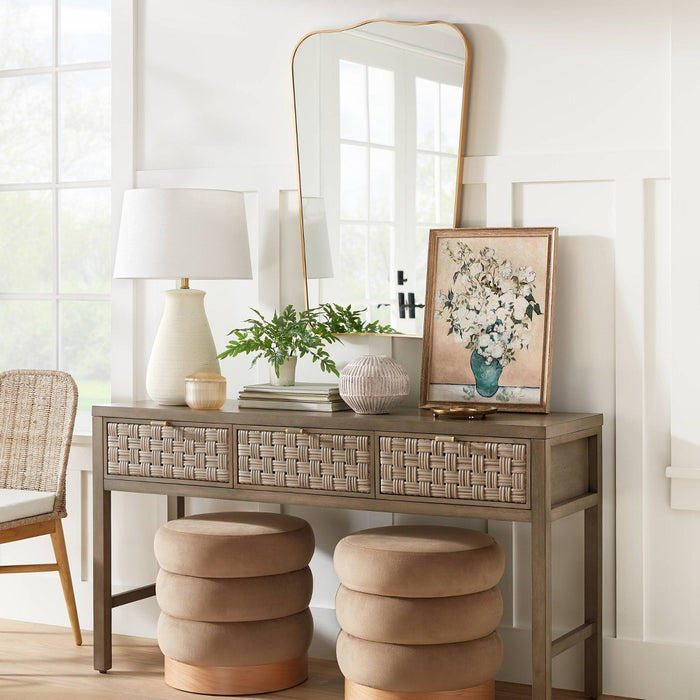 23" x 36" Metal Curved Top Mirror Gold - Threshold designed with Studio McGee (LOCAL PICKUP ONLY)