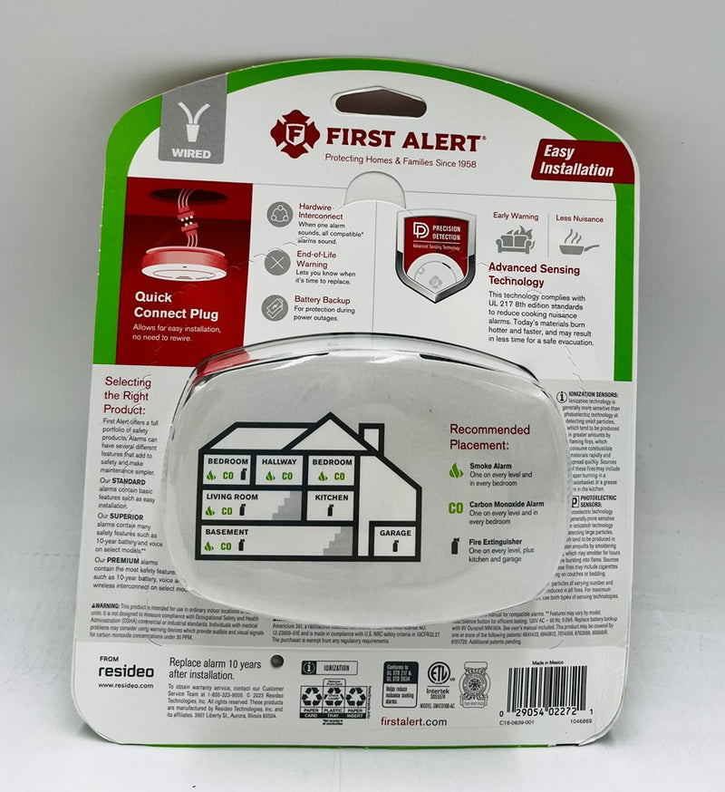 First Alert Alarm Combo AC/DC with ADP SMICO100-AC
