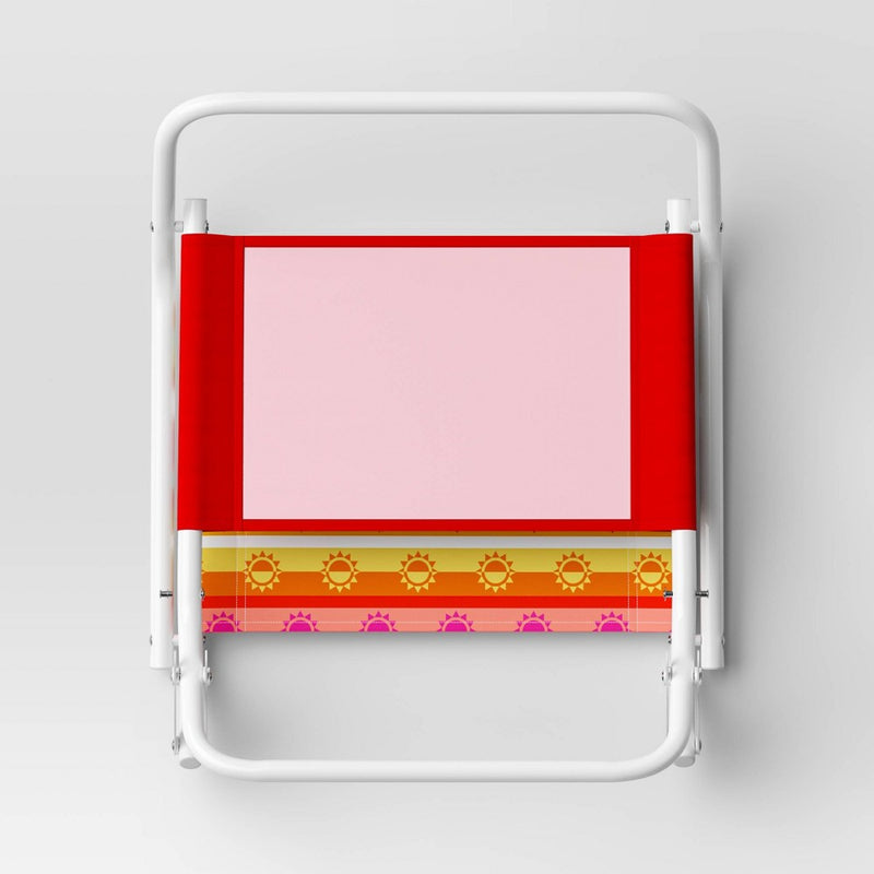 Recycled Fabric Outdoor Portable Beach Chair Sun Belt Stripe Coral Red - Sun Squad (LOCAL PICKUP ONLY)