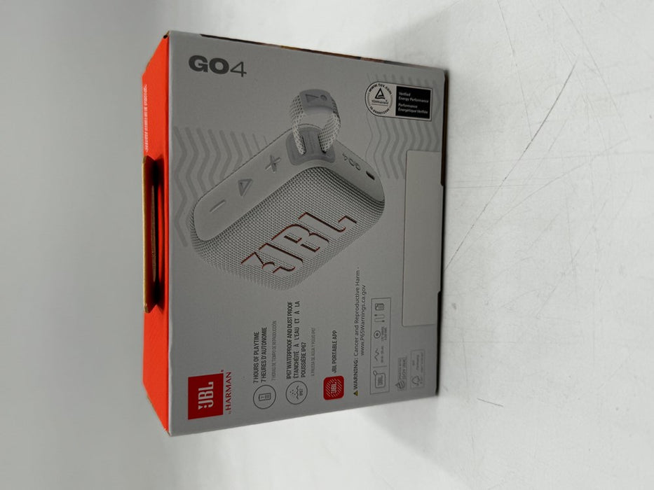 JBL Go4 Portable Bluetooth Waterproof Speaker - White
