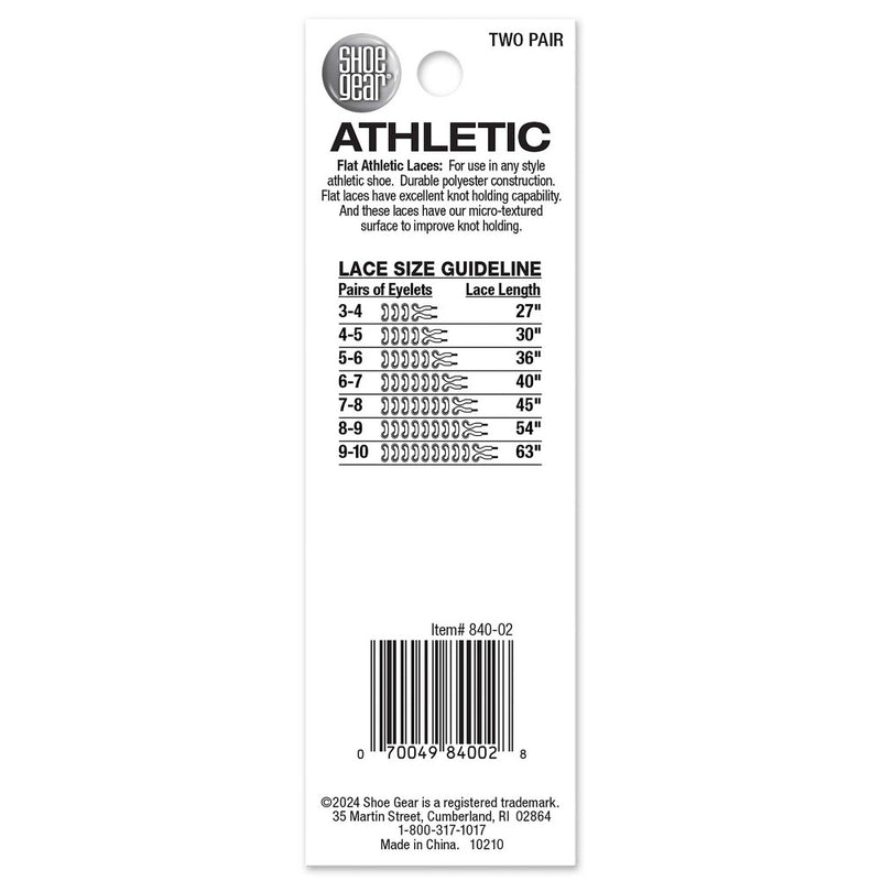 Shoe Gear Flat Shoe Laces - White 2pk 36" & 45"