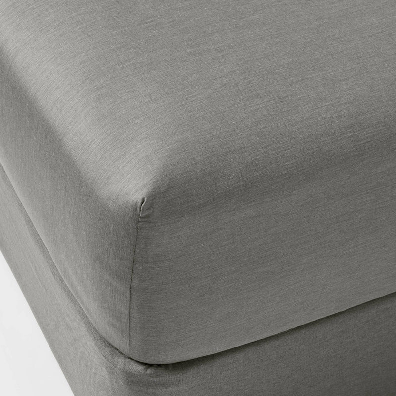 Queen Cotton Blend Sateen Fitted Sheet Gray - Room Essentials