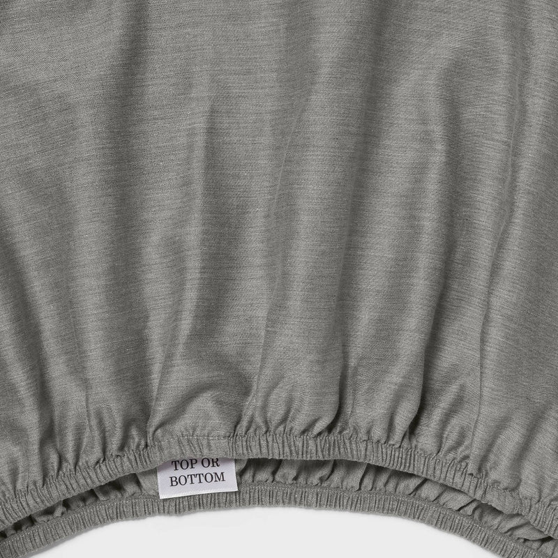 Queen Cotton Blend Sateen Fitted Sheet Gray - Room Essentials