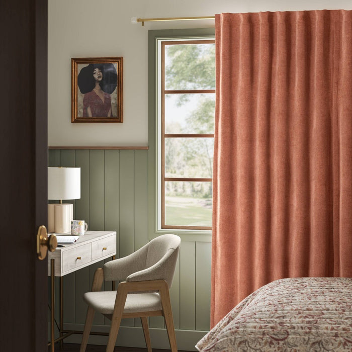 50"x63" Blackout Chenille Curtain Panel Brown - Threshold