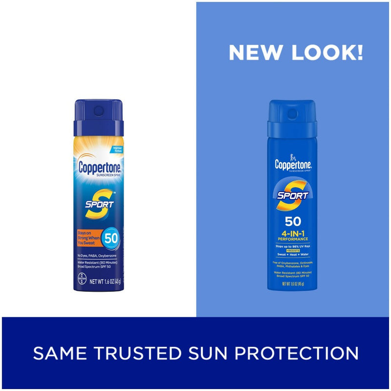 Coppertone Sport Sunscreen Spray - Water Resistant Spray Sunscreen - SPF 50 - 1.6 oz