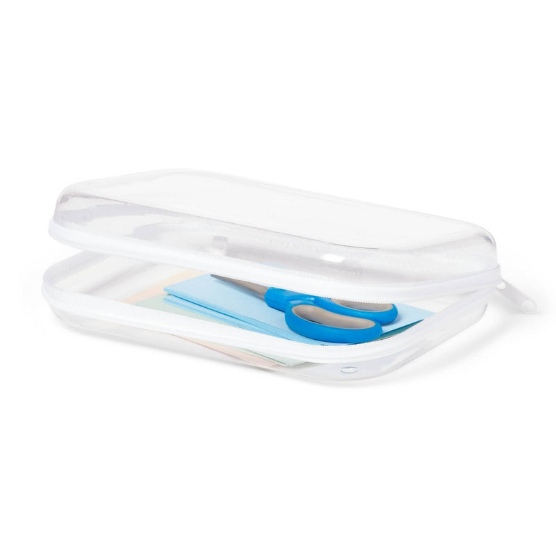 Hard Sided Zipper Pencil Case Clear - up & up