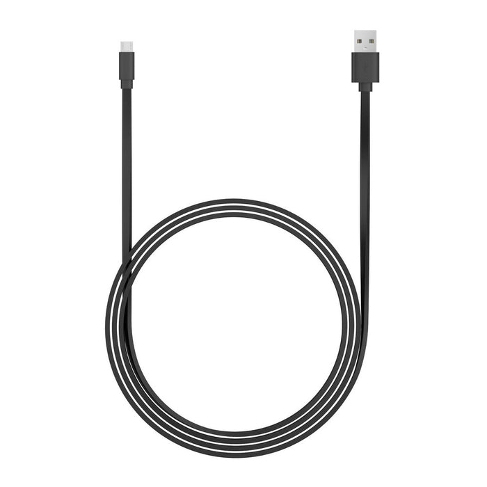 Just Wireless 6' Flat TPU Micro USB to USB-A Cable - Black