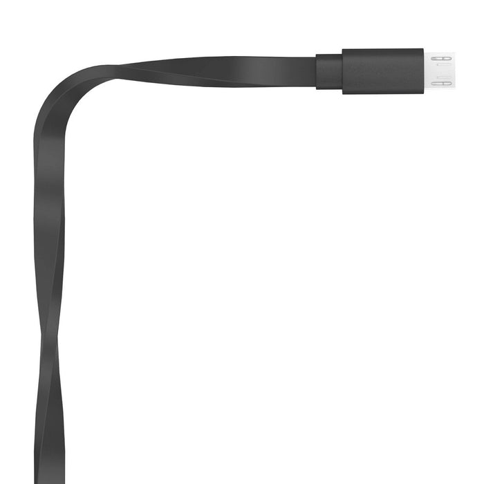 Just Wireless 6' Flat TPU Micro USB to USB-A Cable - Black