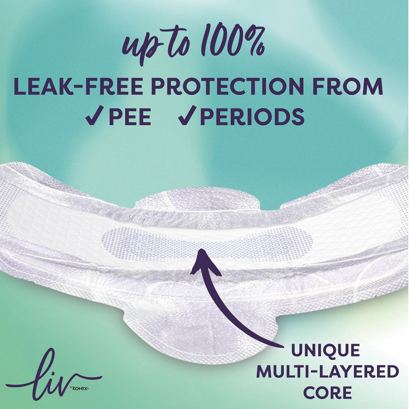 Liv by Kotex Period & Pee Heavy Absorbency Ultra Thin Pads - 24ct