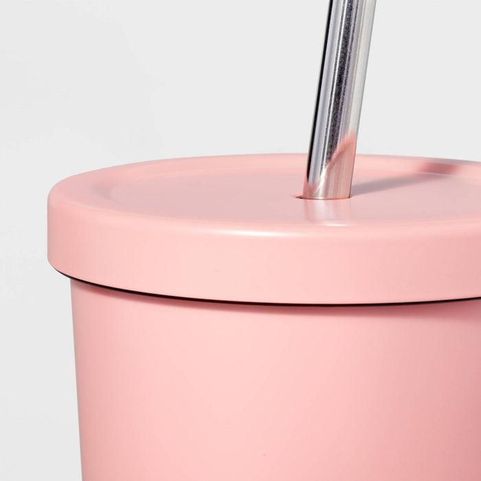 20oz Stainless Steel Tumbler with Straw Pink - Sun Squad