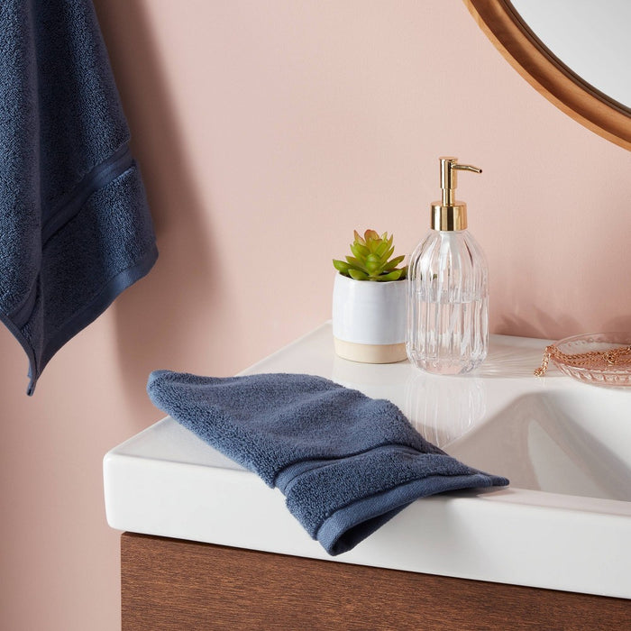Spa Plush Washcloth Navy - Threshold