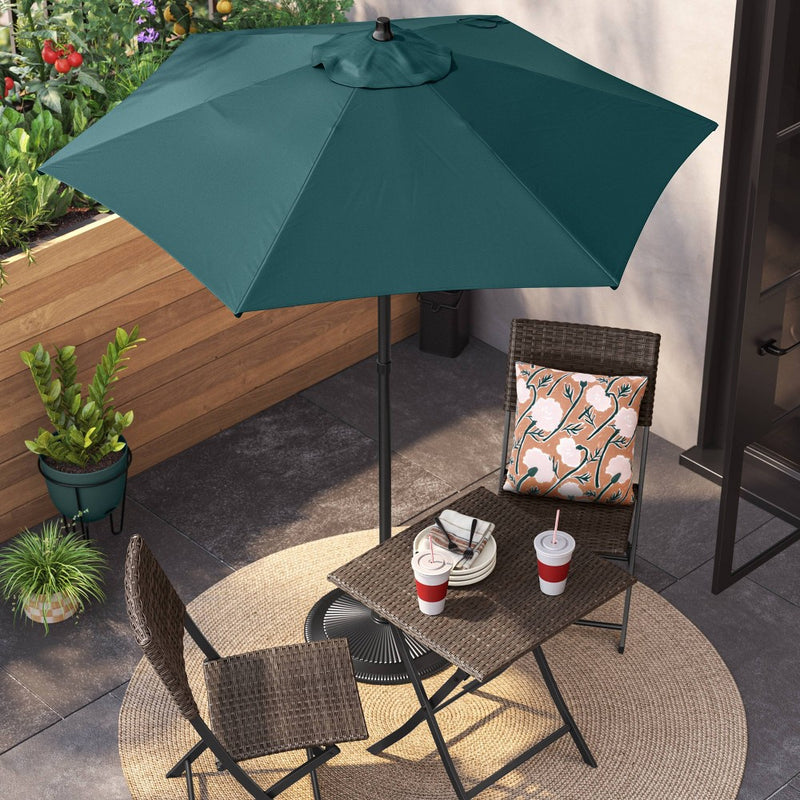6' Round Outdoor Patio Market Umbrella Fern Shower with Black Pole - Room Essentials: Push-Button, Air Dry (LOCAL PICKUP ONLY)