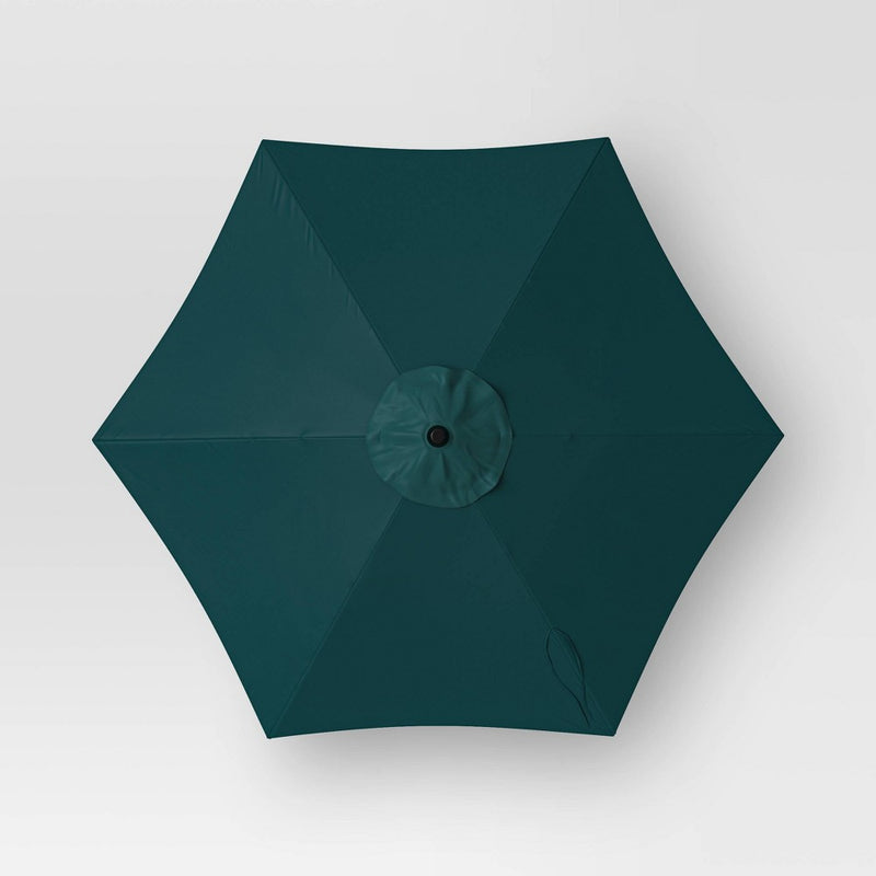 6' Round Outdoor Patio Market Umbrella Fern Shower with Black Pole - Room Essentials: Push-Button, Air Dry (LOCAL PICKUP ONLY)