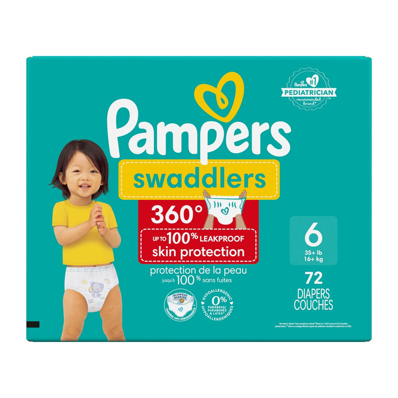 Pampers Swaddler 360 Enormous Disposable Baby Diapers - Size 6 - 72ct