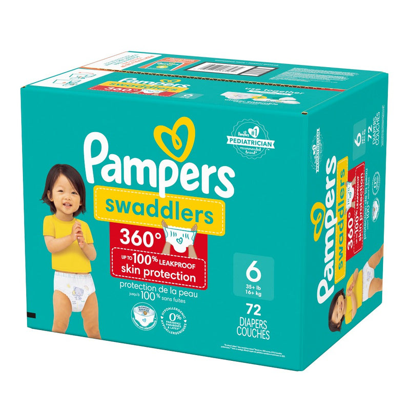 Pampers Swaddler 360 Enormous Disposable Baby Diapers - Size 6 - 72ct
