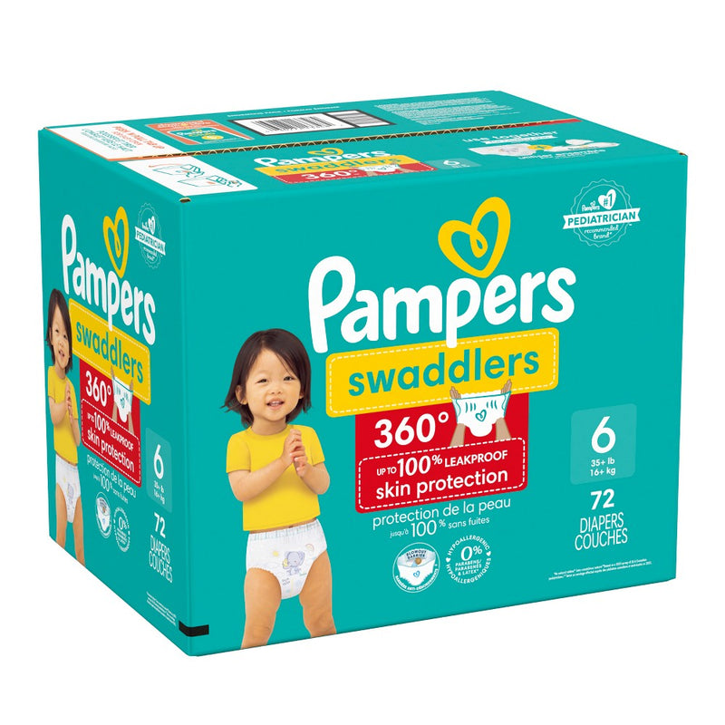 Pampers Swaddler 360 Enormous Disposable Baby Diapers - Size 6 - 72ct