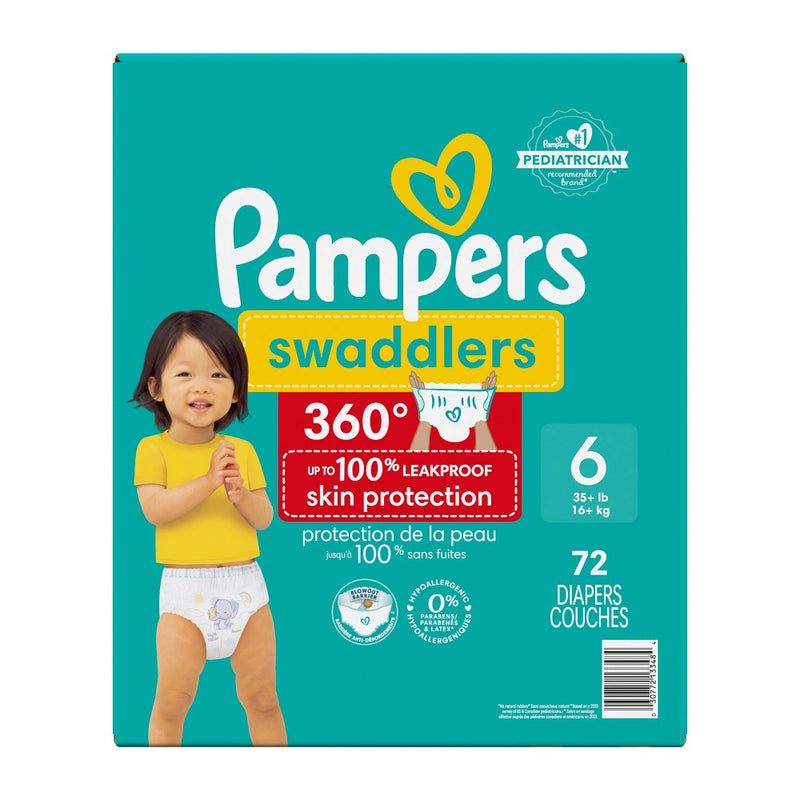 Pampers Swaddler 360 Enormous Disposable Baby Diapers - Size 6 - 72ct