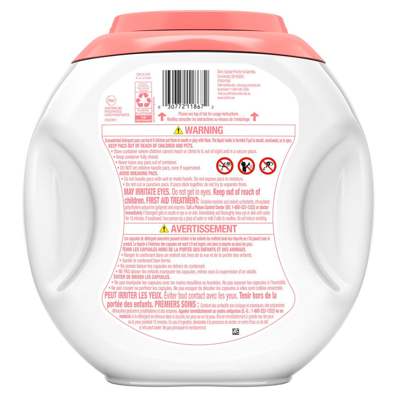 Dreft Lightly Scented HE Compatible Laundry Detergent Soap Pacs - 25ct