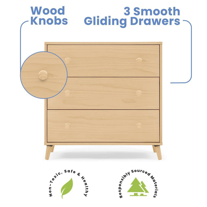 Delta Children Jordan 3 Drawer Dresser with Interlocking Drawers - Natural (LOCAL PICKUP ONLY)