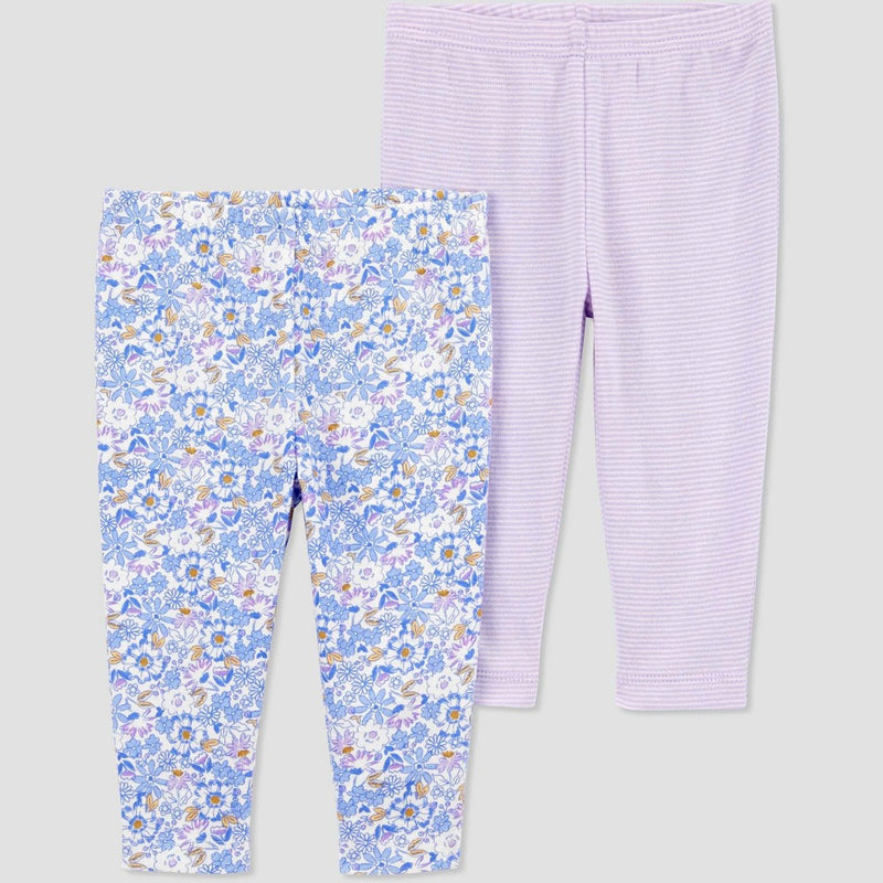 Carter's Just One You Baby Girls' 2pk Pants - Purple Newborn