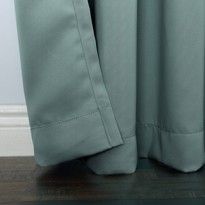 40"x84" Sun Zero Blackout Kenneth Energy Saving Rod Pocket Curtain Panel Blue
