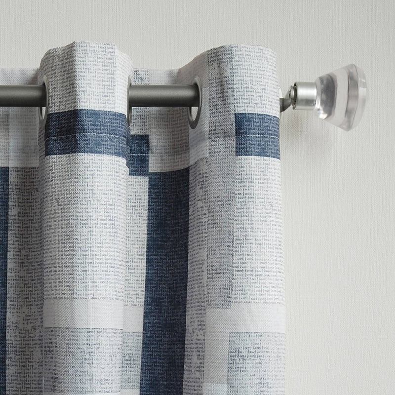 96"x40" Takumi Geometric Blocks Light Filtering Grommet Top Curtain Panel Navy - No. 918