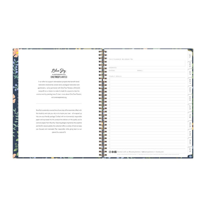 Blue Sky 2024-25 Weekly/Monthly Planner 11"x8.5" Sustainability Wirebound Nolana