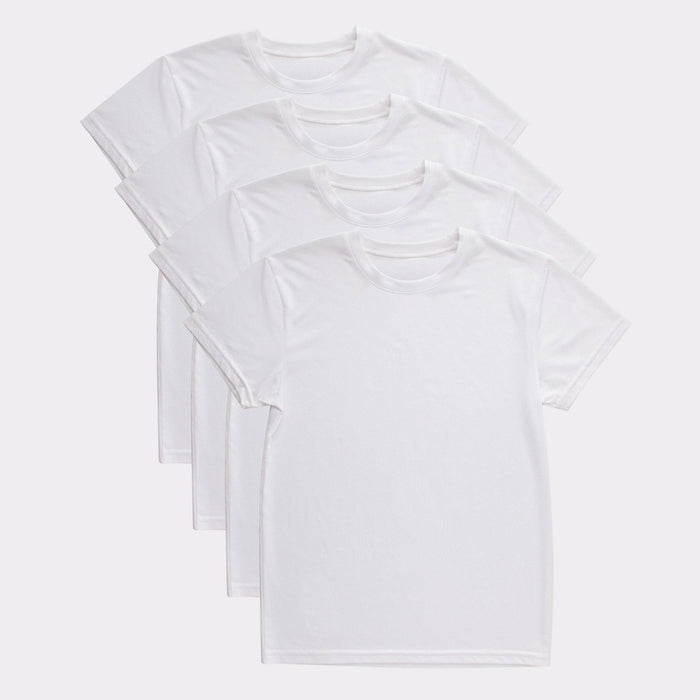 Hanes Boys' 4pk Xtemp Crew T-Shirt - White S