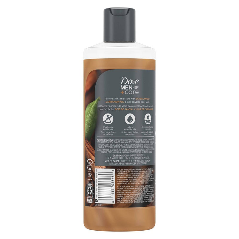 Dove Men+Care Restoring Sandalwood + Cardamom Oil Hydrating Body Wash - 18 fl oz