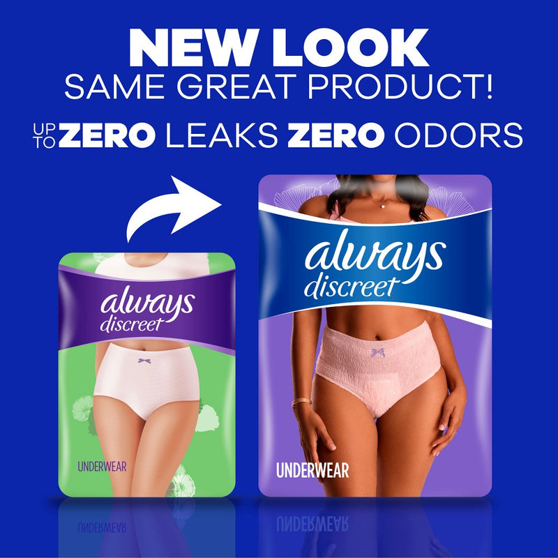 Always Discreet Adult Postpartum Incontinence Underwear for Women - Maximum Protection - XL - 34ct