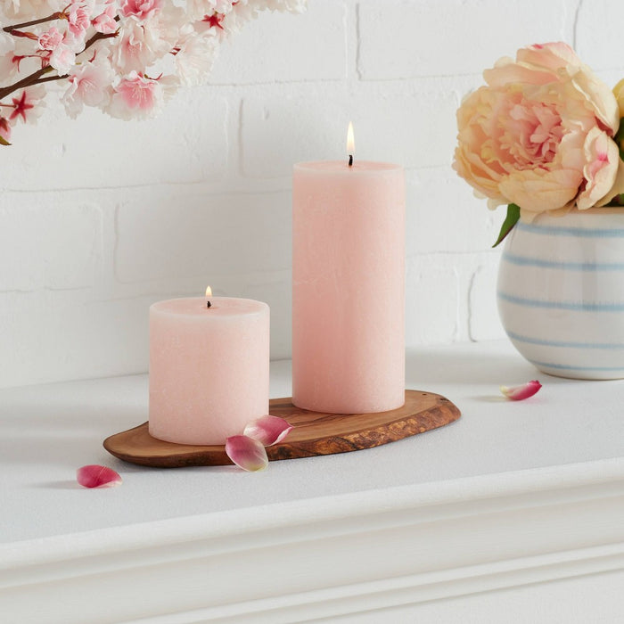 3"x3" Peony & Cherry Blossom Cozy Pillar Candle Pink - Threshold
