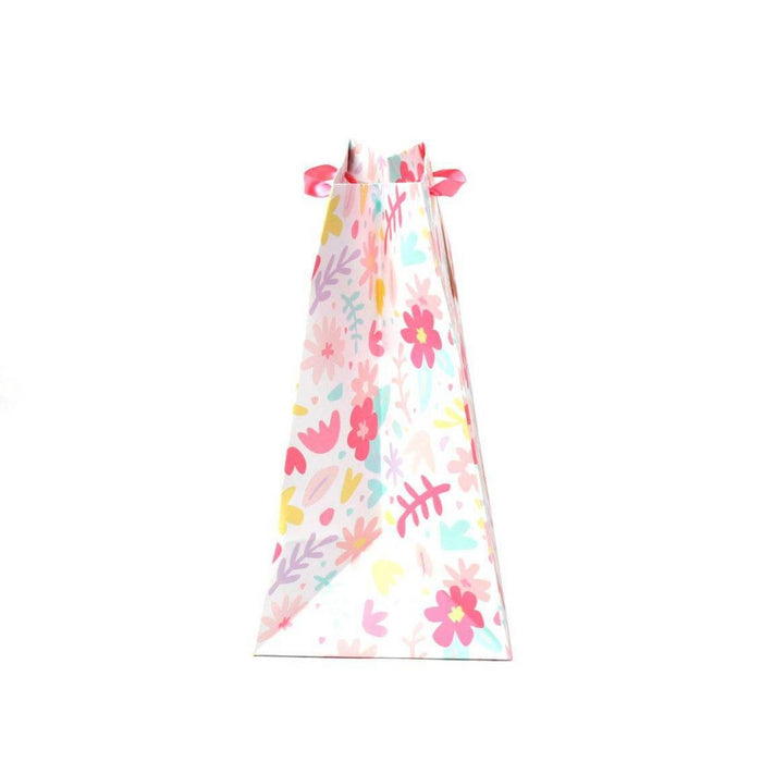 Square Floral Gift Bag with Glitter - Spritz