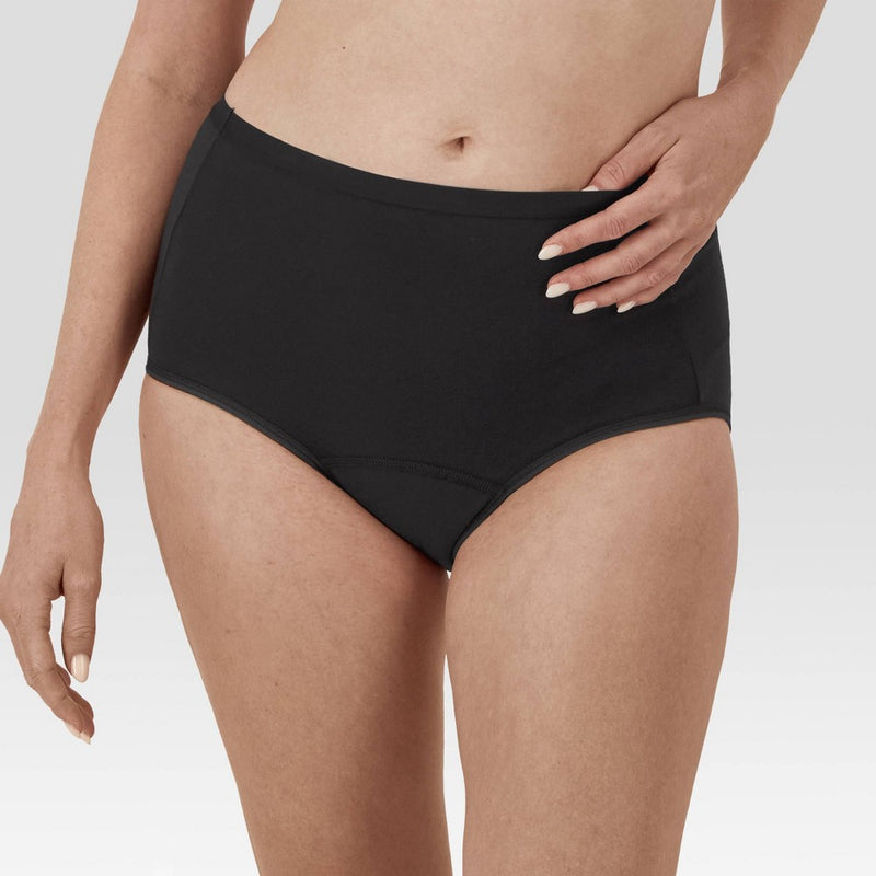Hanes Women's 3pk Super Period Briefs - Black 8