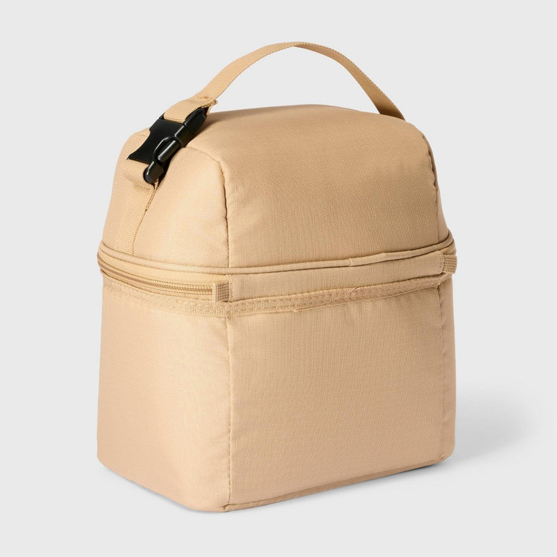 Dual Compartment Classic Molded Lunch Bag Tan - Embark?