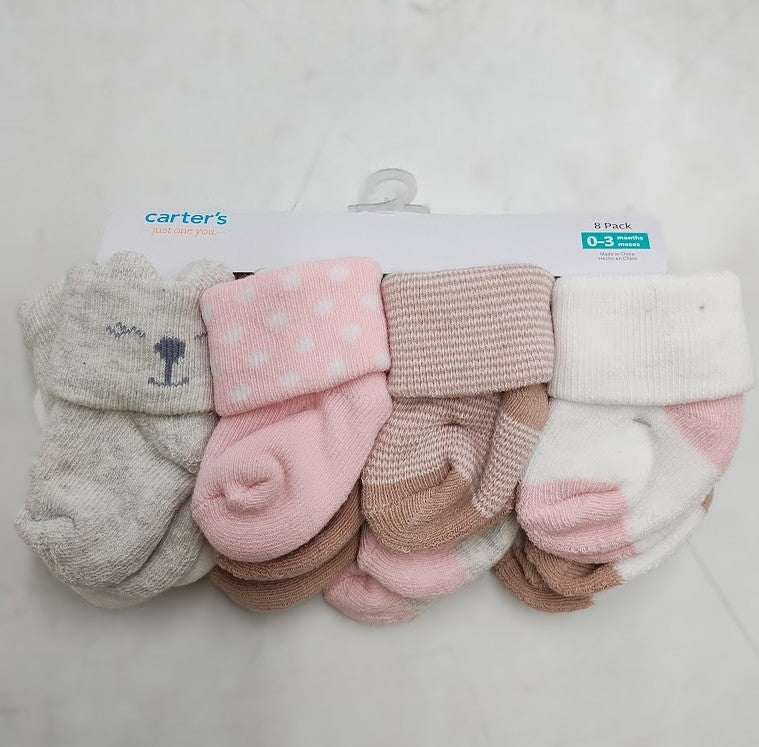 Carter's Just One You 8pk Baby Girls' Alt Terry Socks