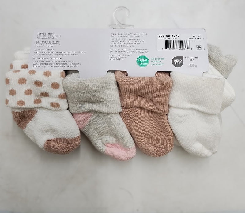 Carter's Just One You 8pk Baby Girls' Alt Terry Socks